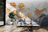Creme Gold Blossom Mural Wallpaper