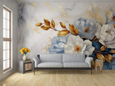 Marble Bloom Elegance Mural Wallpaper