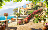 Breathtaking Mediterranean Villa 3D Mural Wallpaper | Mourad Artworks Dubai