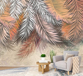 Tropical trees and leaves Mural Wallpaper