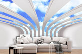 Skyline Arch Mural Wallpaper: Open Up Your Space to Endless Blue