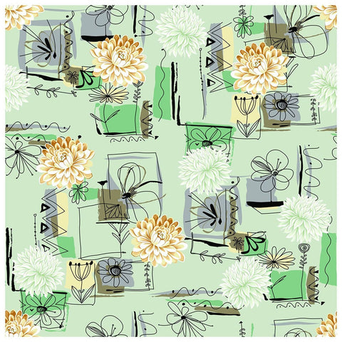 Seamless Flower Pattern Green