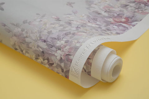 Floral pattern with butterflies wallpaper
