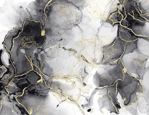 gold accents black marble 3D wallpaper murals