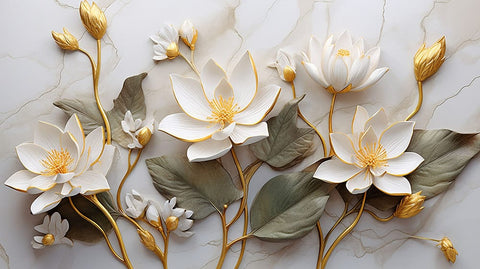 Lux Lotus Mural Wallpaper