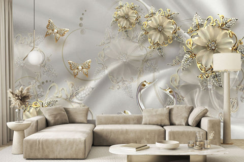 Golden Flower Decal
