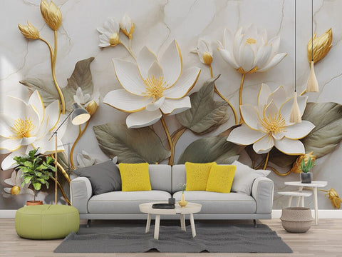 Lux Lotus Mural Wallpaper