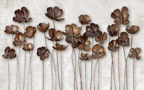 Metallic Florals Mural Wallpaper