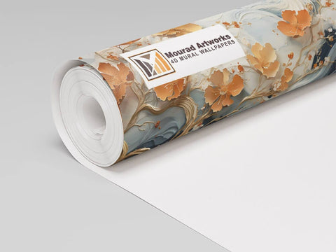 Creme Gold Blossom Mural Wallpaper
