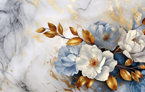 Marble Bloom Elegance Mural Wallpaper