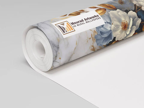 Marble Bloom Elegance Mural Wallpaper