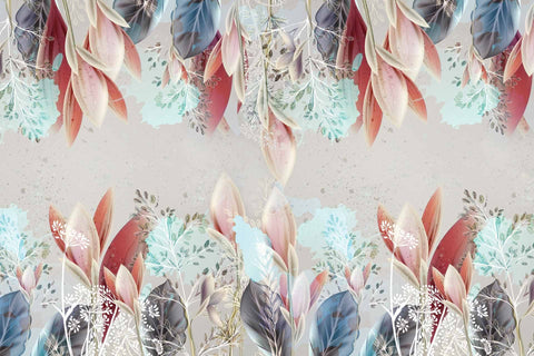 Floral background in pastel colors and spring plants
