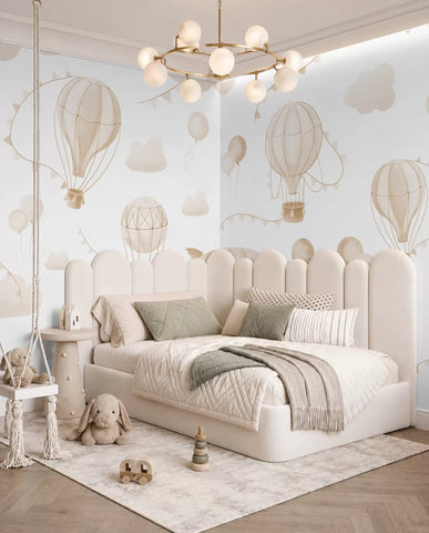 Children's watercolor design with balloons
