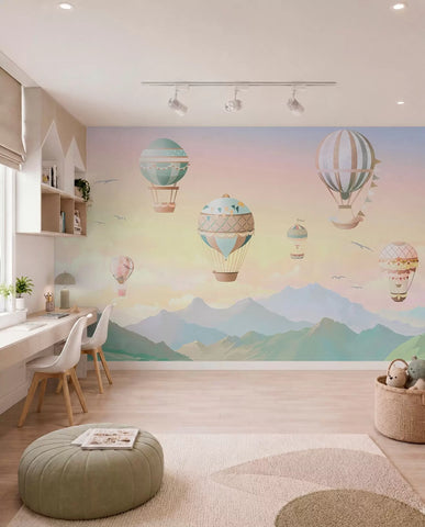 A fabulous valley with balloons