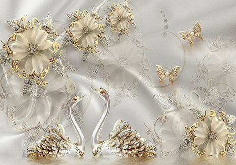 Golden Flower Decal