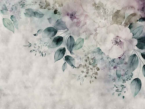 Floral pattern with butterflies wallpaper