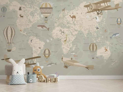 Wall Murals World Map for kids