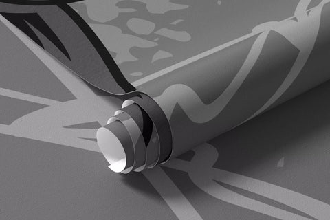 Kids wallpaper for teenager with joysticks and graphic lettering in grey