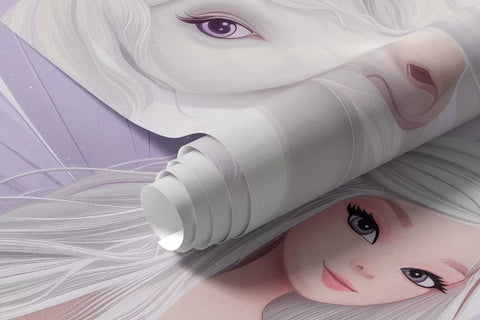 A fairy with a unicorn among the clouds