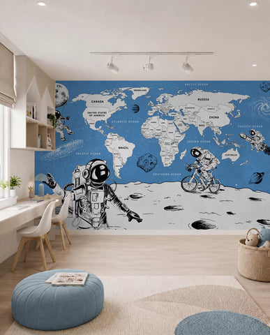World map of countries in space style