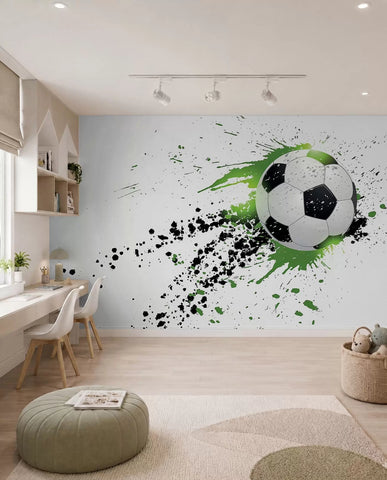 Soccer ball leaving green spots