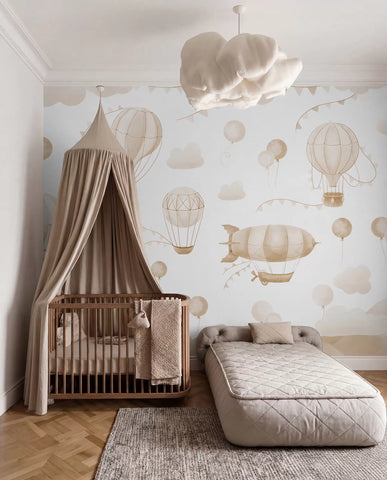 Children's watercolor design with balloons