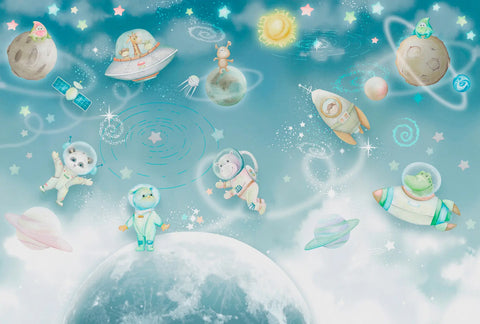 Space and galactic adventures of the astronauts' animals
