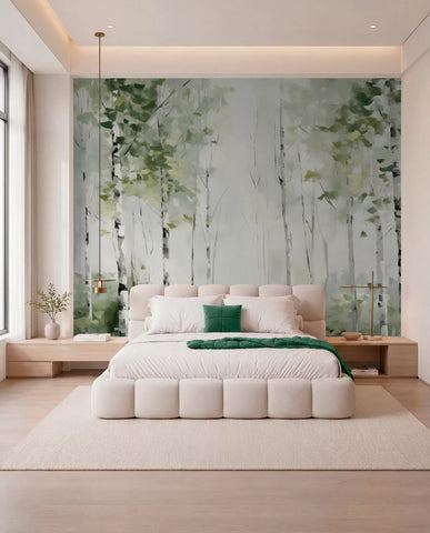 Deciduous forest imitation painting