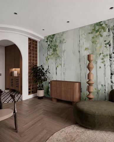Deciduous forest imitation painting