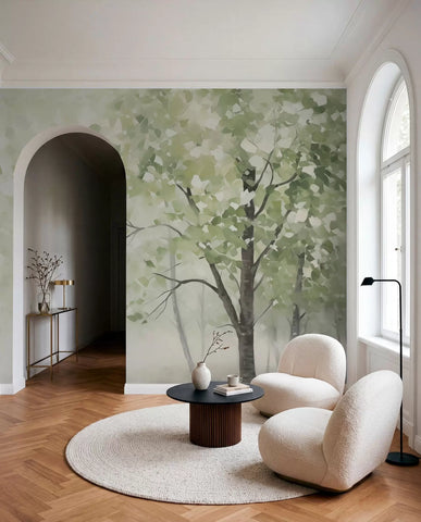 Abstract trees imitation of painting