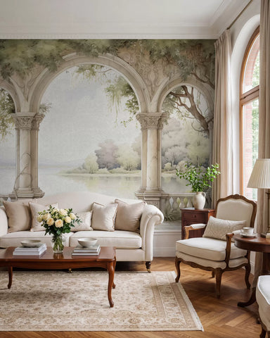 Drawing in oil style of arch