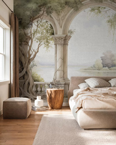 Drawing in oil style of arch