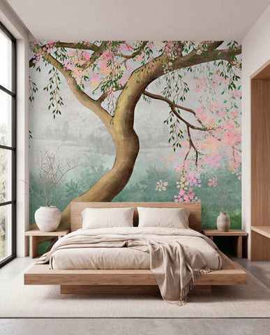 Flowering tree on the hill