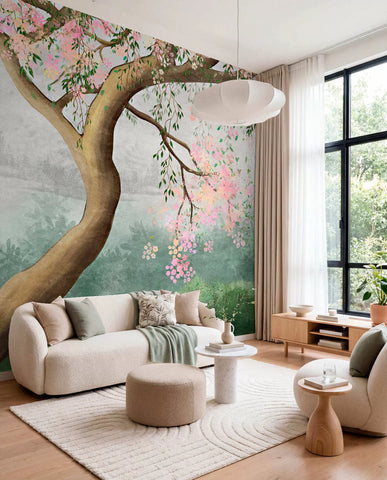 Flowering tree on the hill