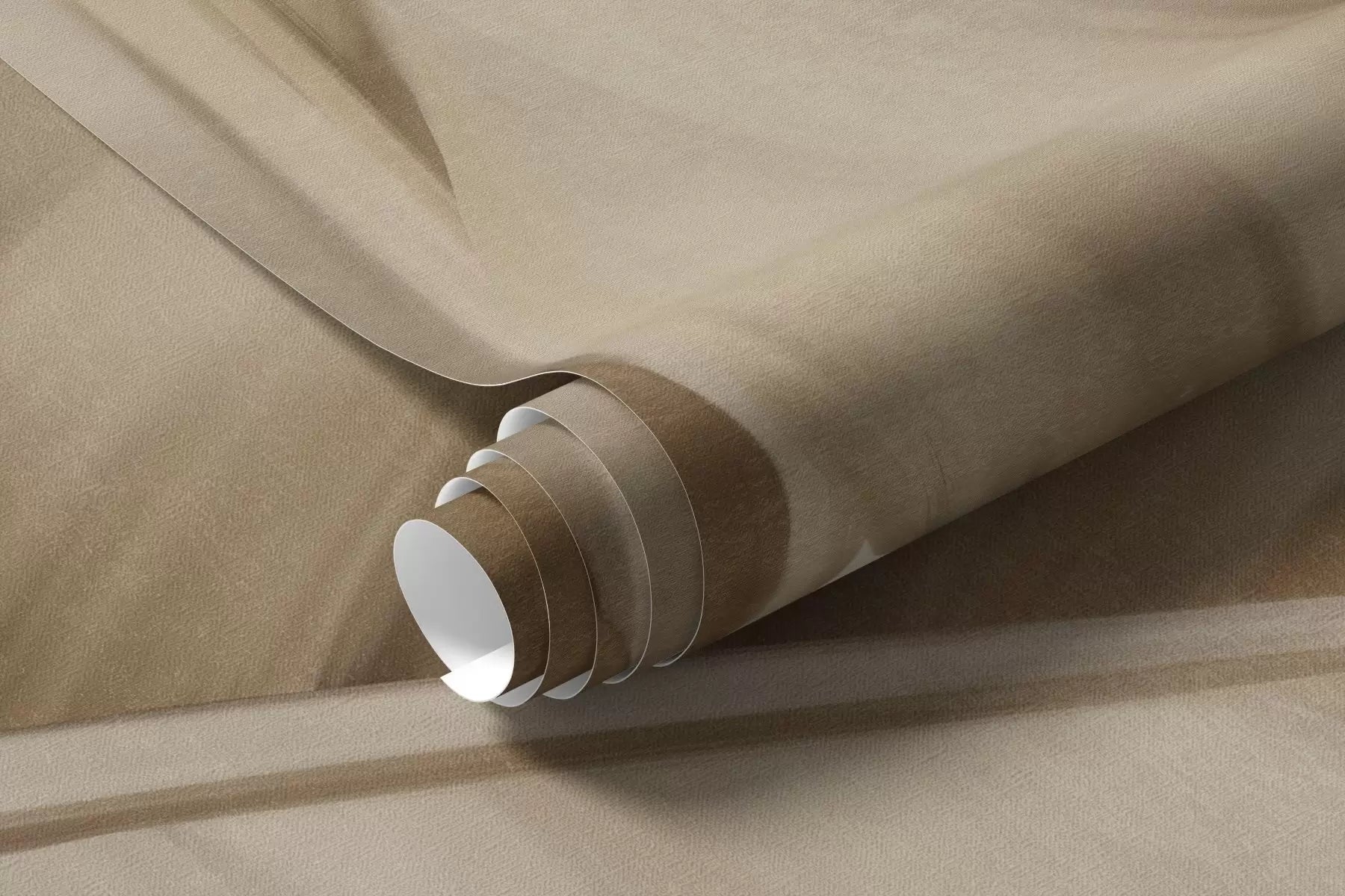 Rolled light brown banana leaves mural wallpaper in beige