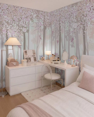 A forest with princesses and unicorns