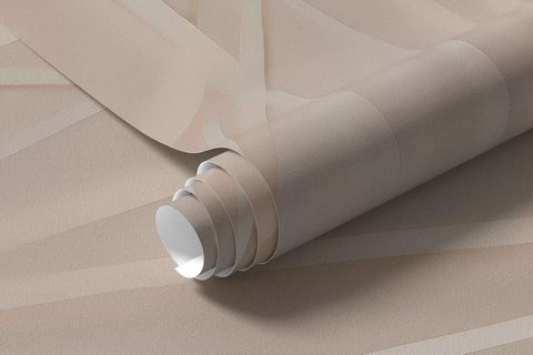 Rolled beige grass plumes mural wallpaper in sand and cream