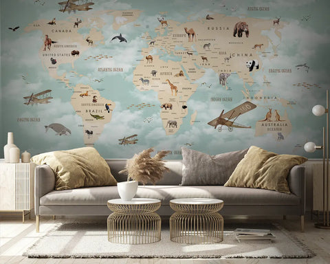 Children's world map