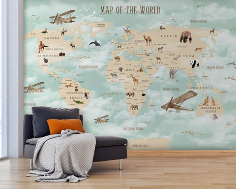 Children's world map