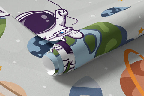 Rocket and astronaut in space