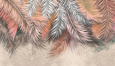 Tropical trees and leaves Mural Wallpaper