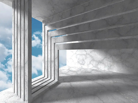 Empty Corridor with Light Effect Mural Wallpaper