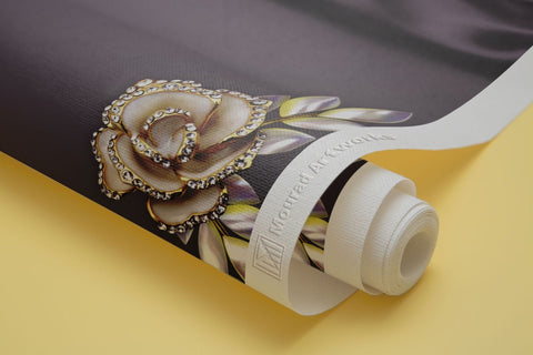 Beautiful 3D Flowers on Dark Purple Cloth Background