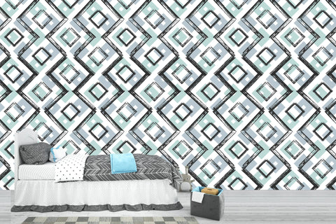 Bohemian Diamond Mural Wallpaper:  A Touch of Artistic Flair