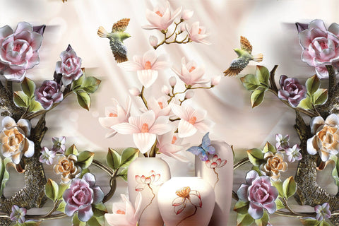ROSES AND DOGWOOD FLOWERS