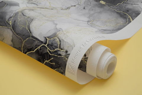 gold accents black marble 3D wallpaper murals